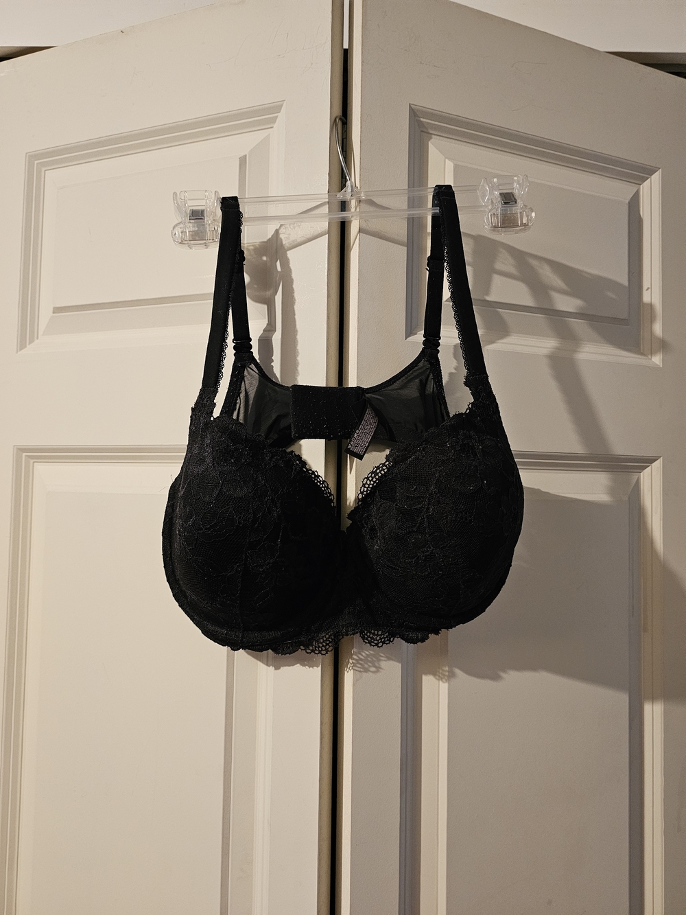 Victoria's Secret Black Lace Underwire Bra with Sheer Accents